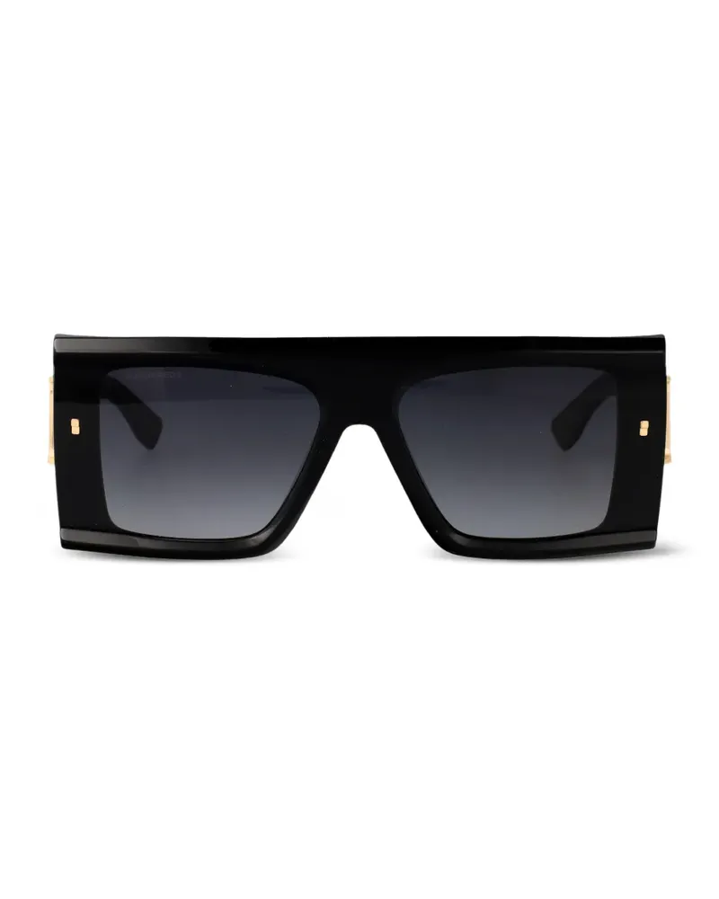 Dsquared2 Eckige Sonnenbrille mit Logo - Schwarz Schwarz