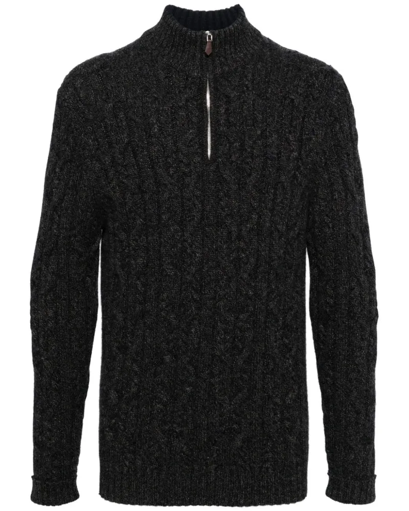 N.Peal Albemarle Pullover mit kurzem Reißverschluss - Grau Grau