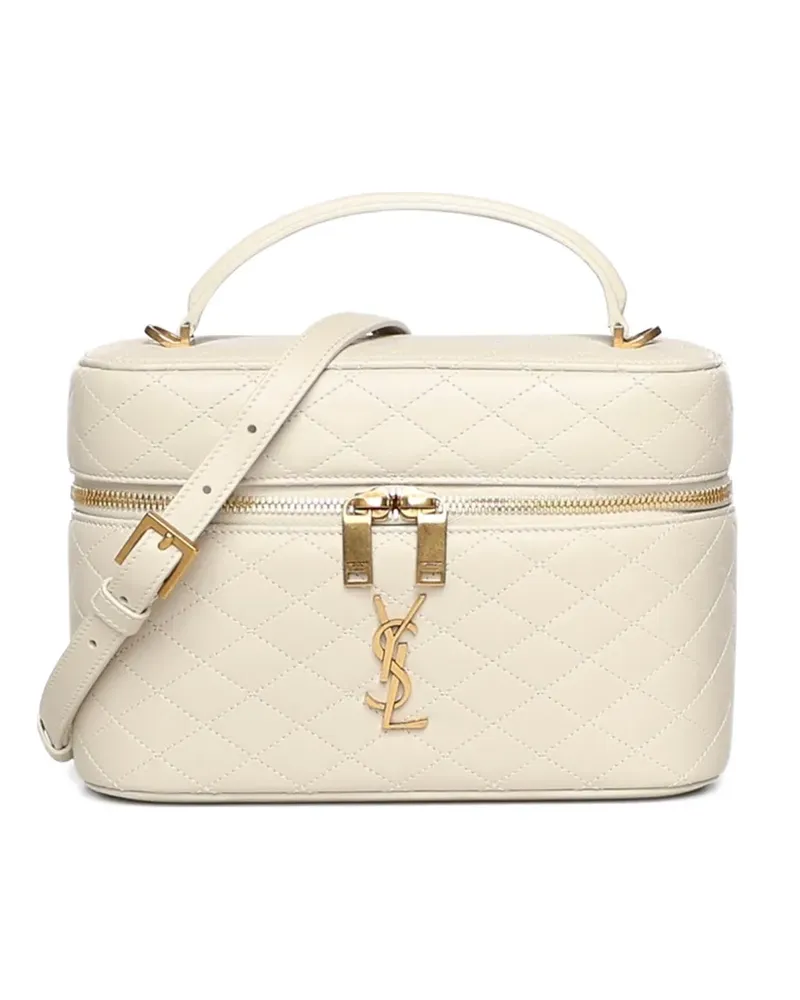 Saint Laurent large Gaby quilted leather vanity bag - Nude Nude