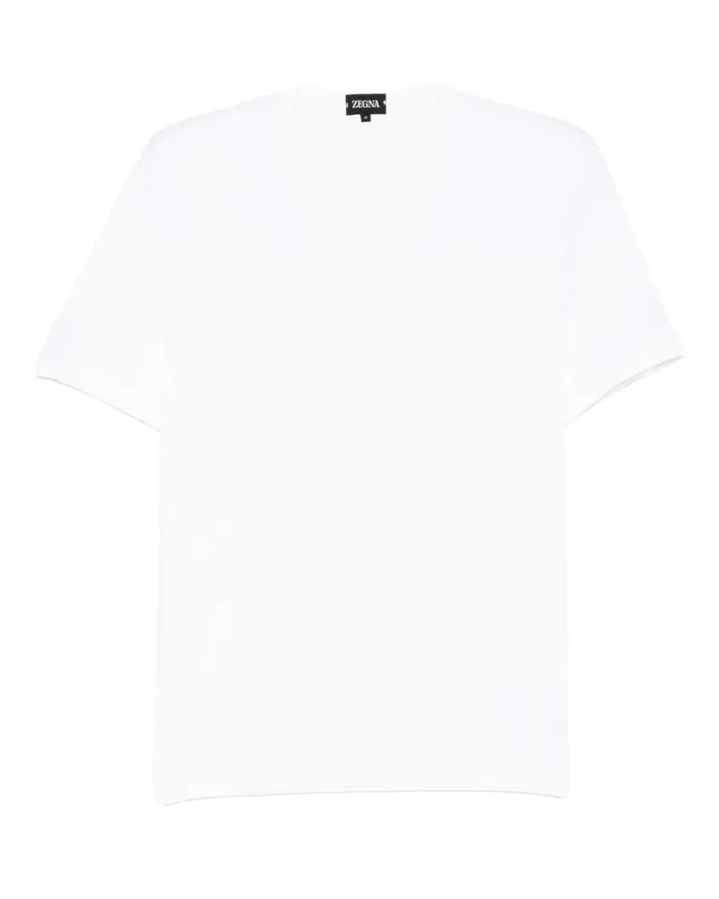 Ermenegildo Zegna T-Shirt mit V-Ausschnitt - Weiß Weiß