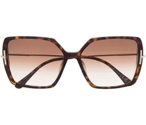 Eckige Sonnenbrille im Oversized-Look - Braun