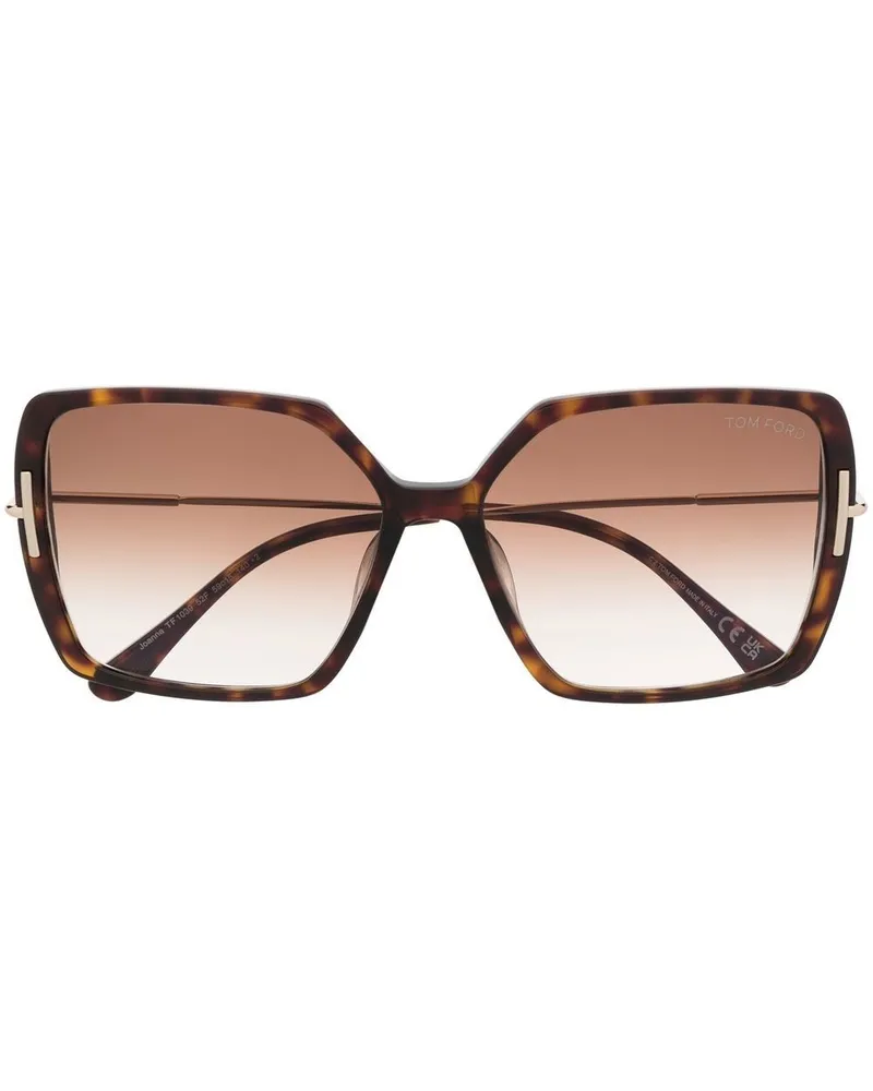 Tom Ford Eckige Sonnenbrille im Oversized-Look - Braun Braun