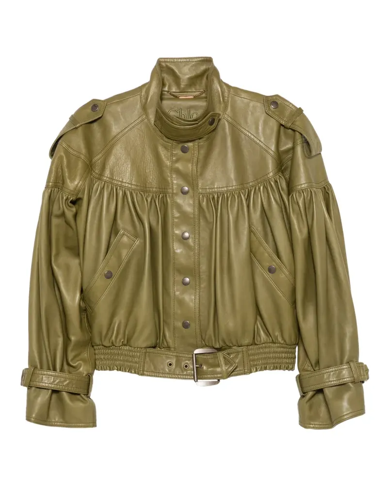 Chloé Cropped-Jacke mit Stehkragen - Grün Grün