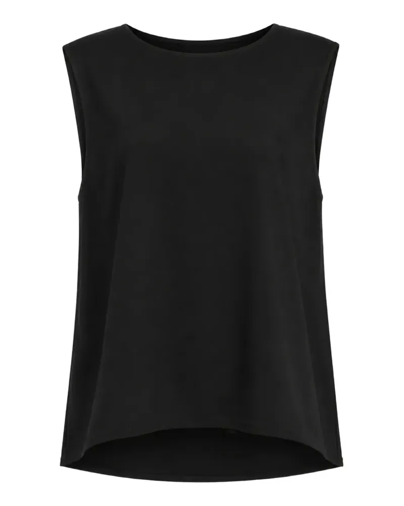 Dušan draped-back silk top - Schwarz Schwarz