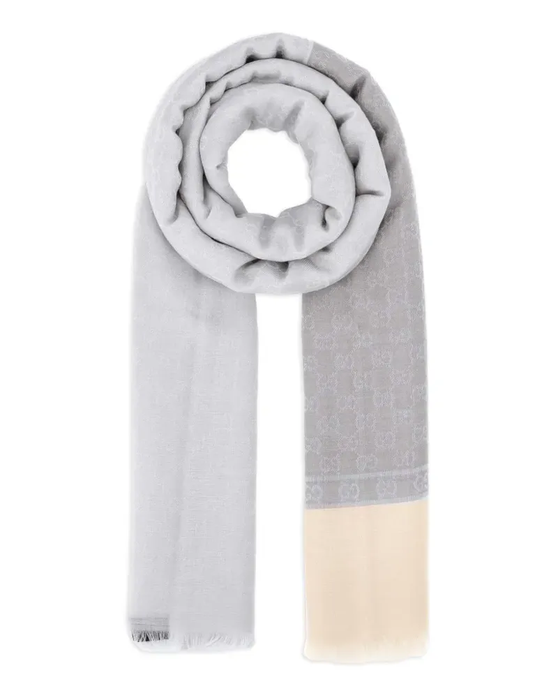 Gucci GG-motif frayed scarf - Grau Grau
