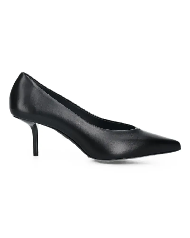 Max Mara Kitten-Leder-Pumps mit spitzer Kappe - Schwarz Schwarz