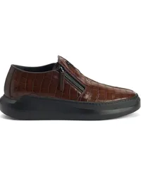 Giuseppe Zanotti Slip-On-Sneakers mit Kroko-Optik Braun