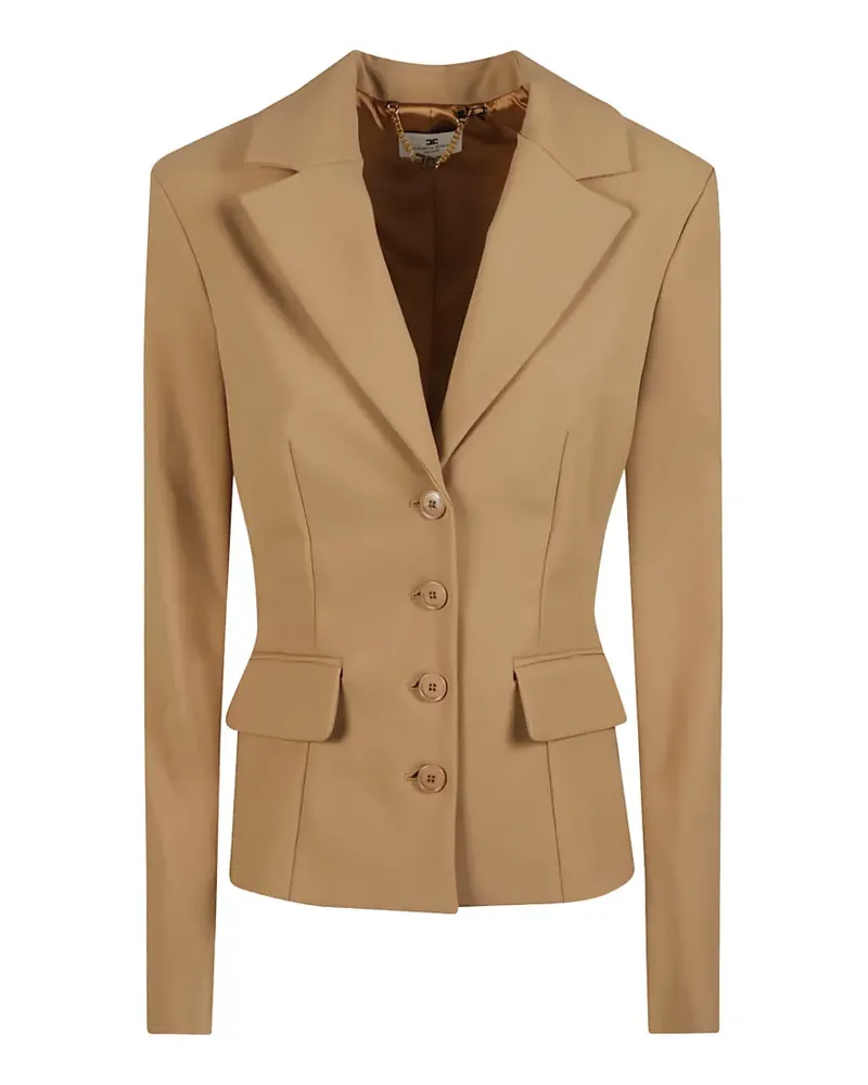 Elisabetta Franchi notched-lapels single-breasted jacket - Braun Braun