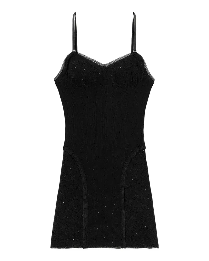 Area crystal-embellished mini dress - Schwarz Schwarz