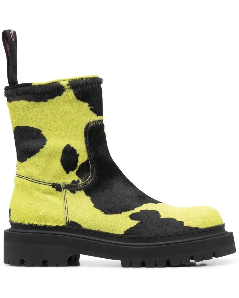 Camper Stiefel mit Pelzbesatz - Gelb Gelb