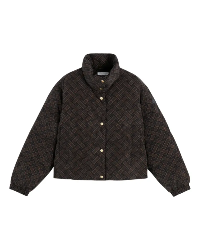 Tommy Hilfiger monogram-print puffer jacket - Braun Braun