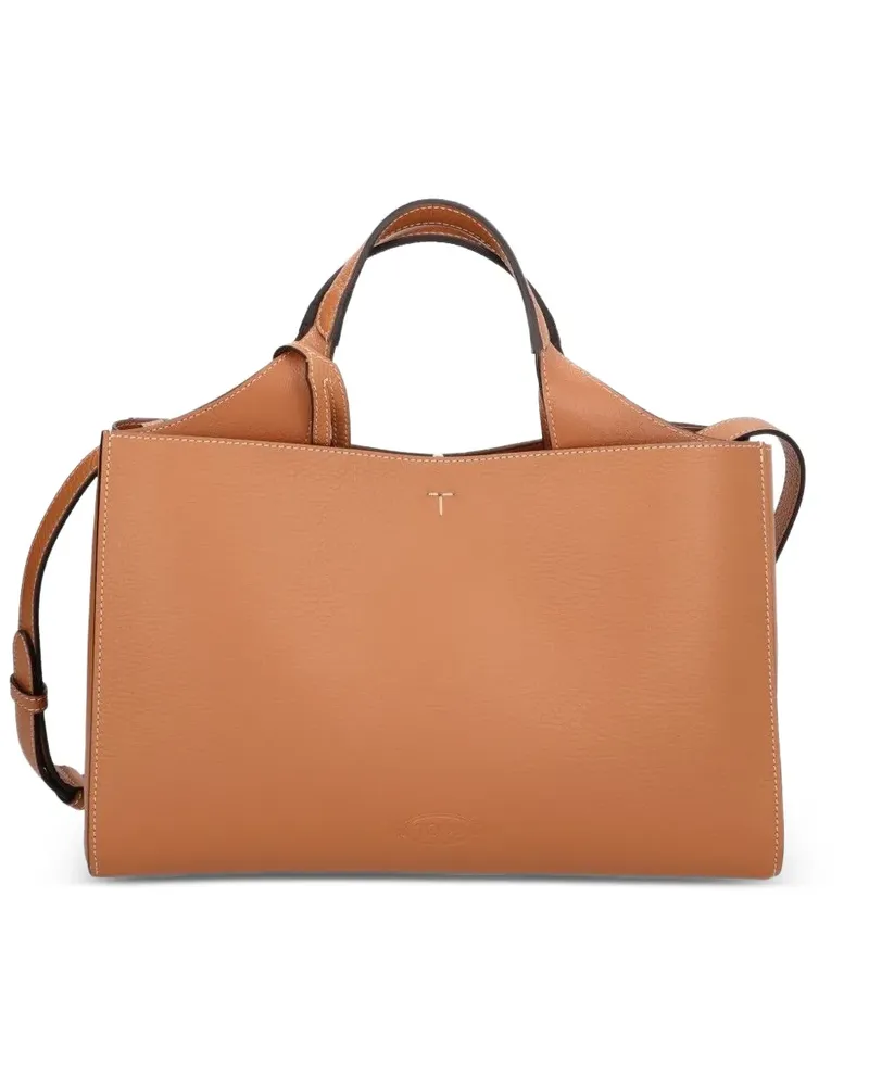TOD'S Tote Bag mit T-Logo - Braun Braun