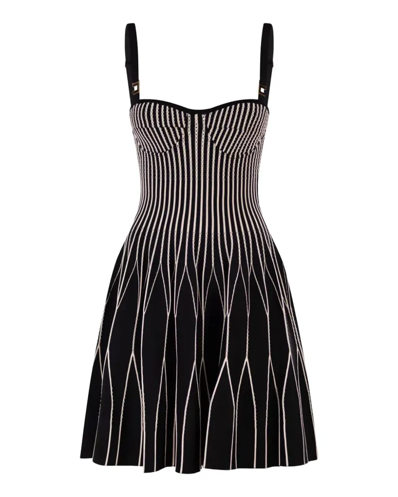 Elisabetta Franchi two-tone knitted mini dress - Schwarz Schwarz