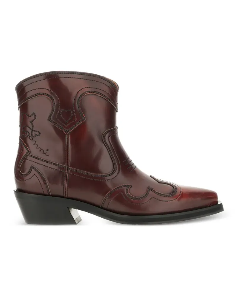 Ganni heart-motif leather boots - Rot Rot