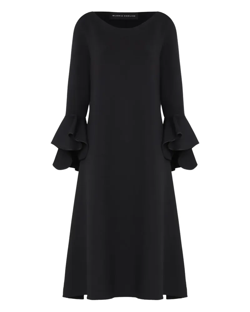 Gloria Coelho Minikleid mit Rüschenärmeln - Schwarz Schwarz
