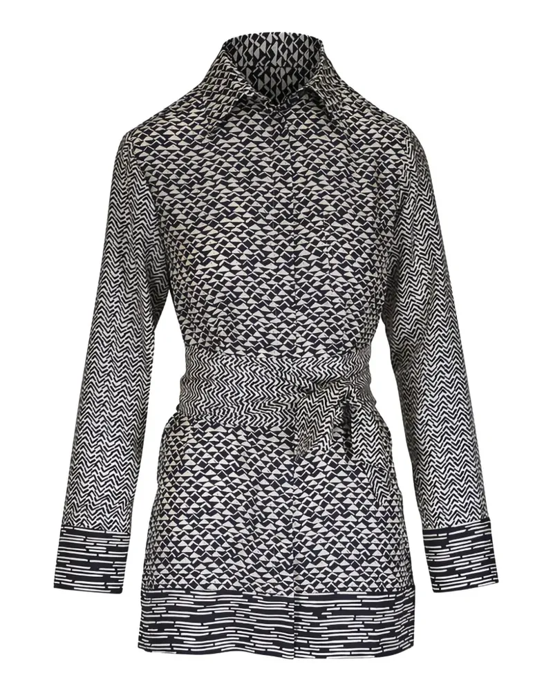 Kiton Gemusterte Bluse - Weiß Weiß