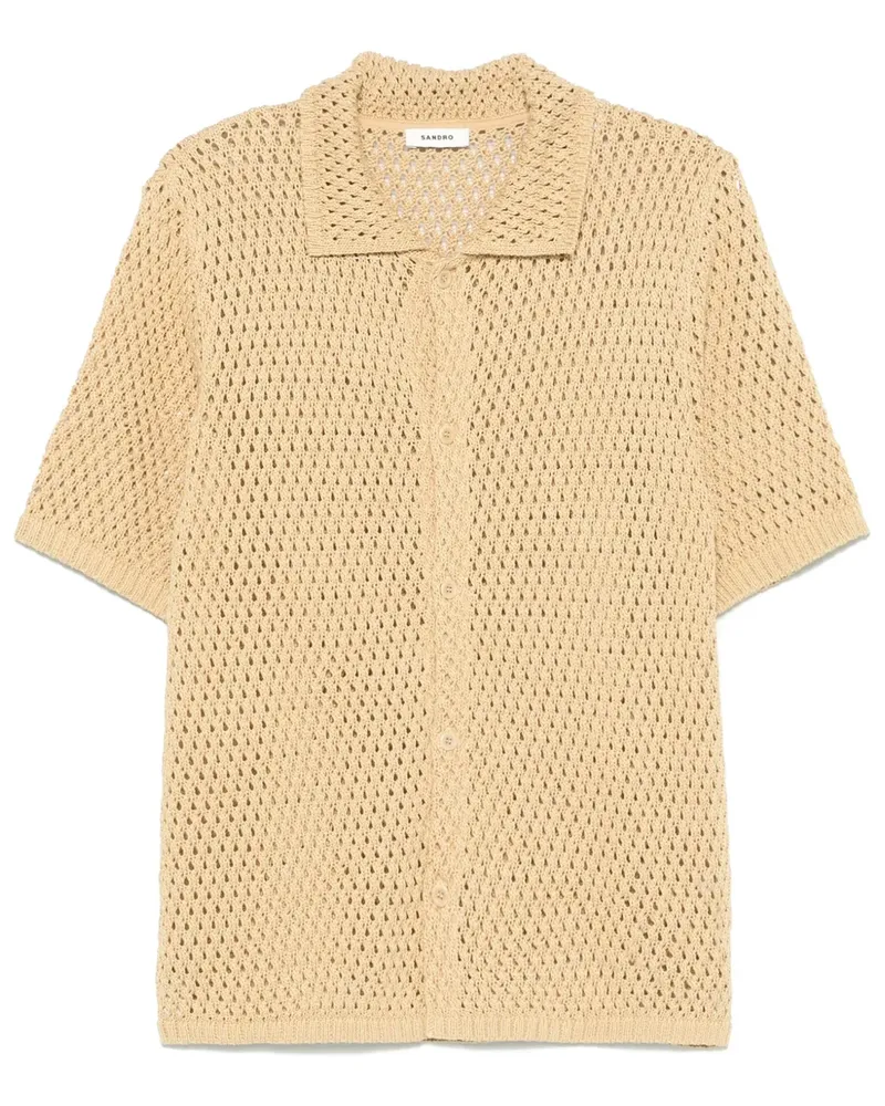 Sandro Hemd mit Lochstrickmuster - Braun Braun