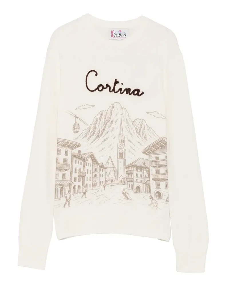 MC2 Saint Barth New Queen graphic-print sweater - Nude Nude