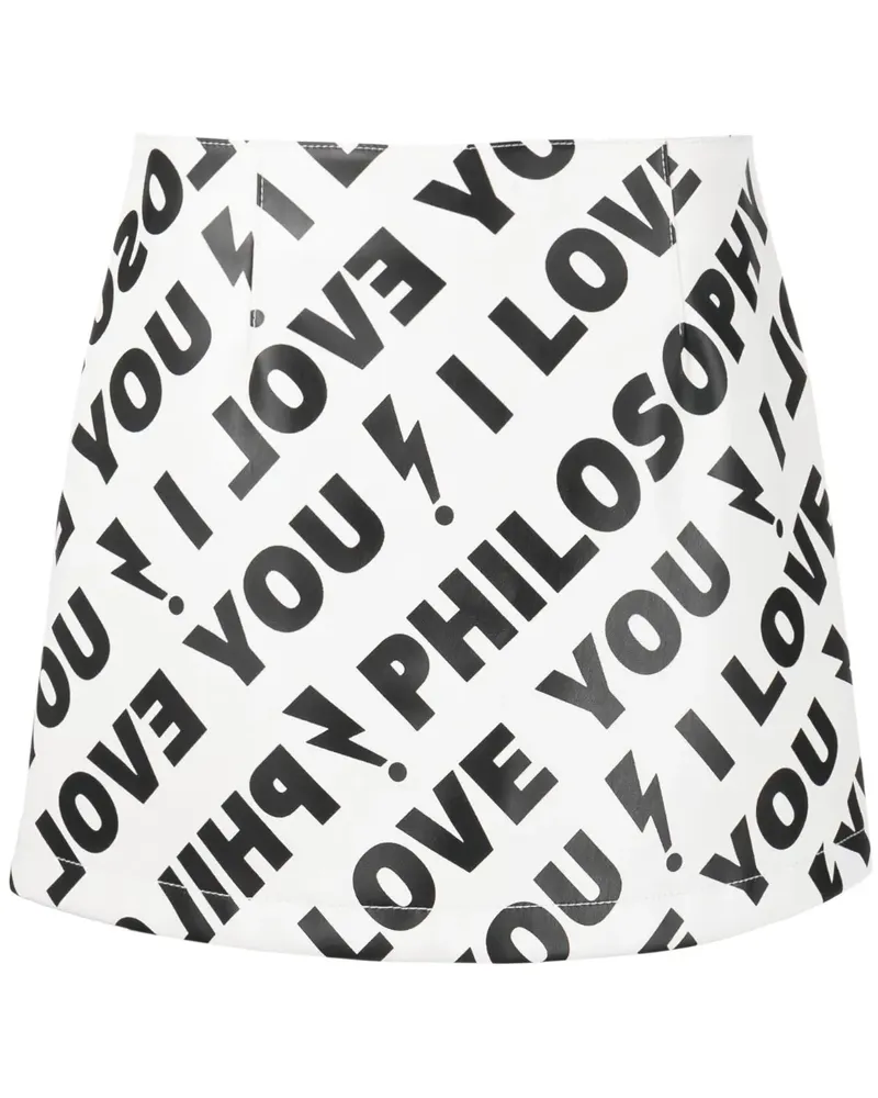 Philosophy Di Lorenzo Serafini Minirock mit grafischem Print - Weiß Weiß