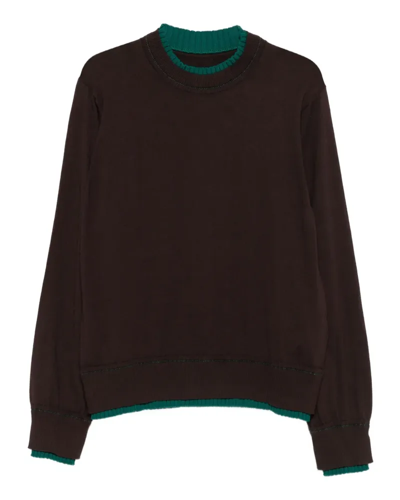 Sacai Pullover mit Kontrastdetails - Braun Braun