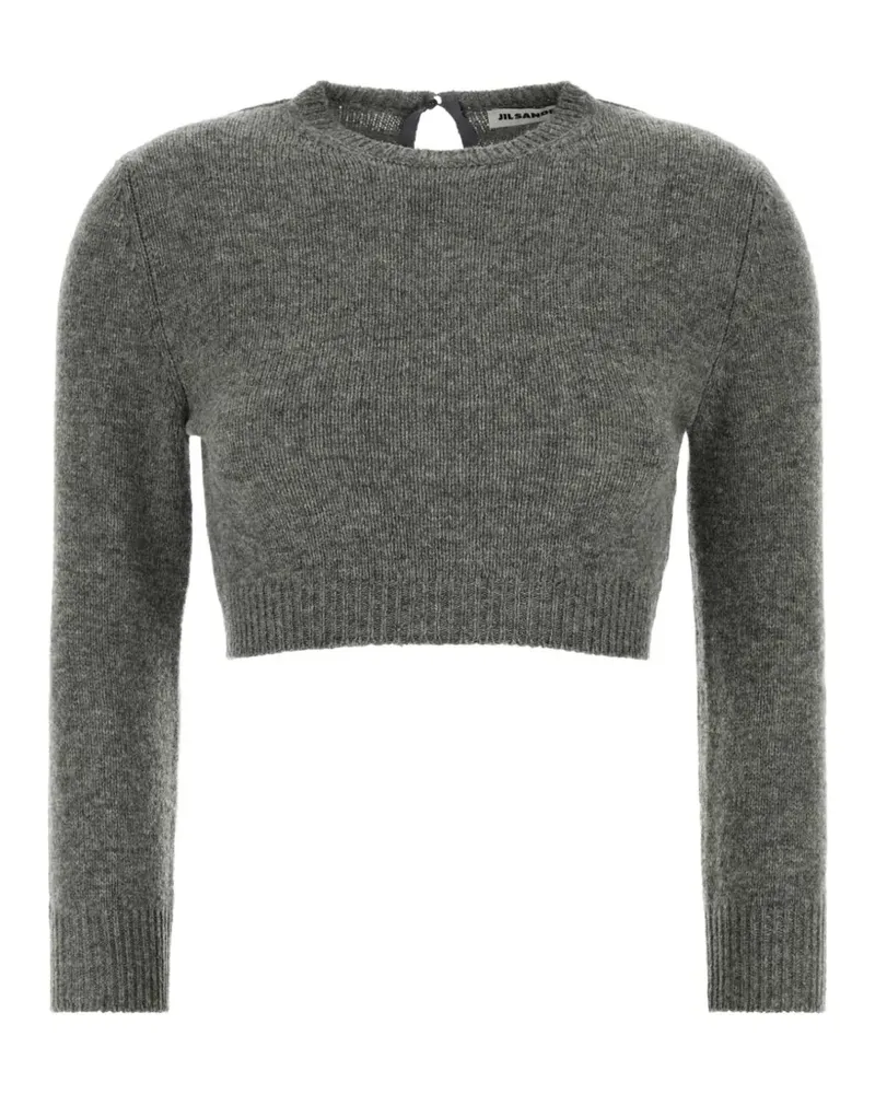 Jil Sander cropped ribbed-knit sweater - Grau Grau