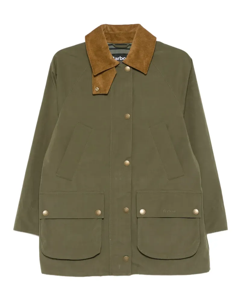 Barbour Glynis Mantel mit Cordkragen vorne - Grün Grün