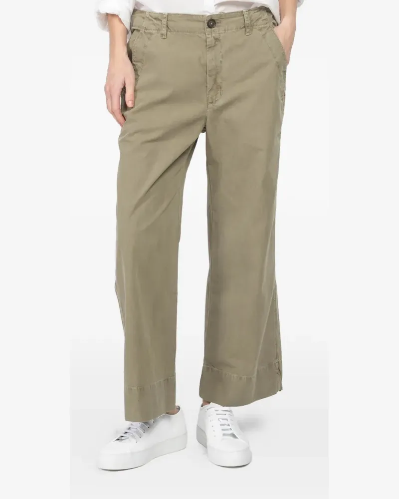 Velvet button-up trousers - Grün Grün