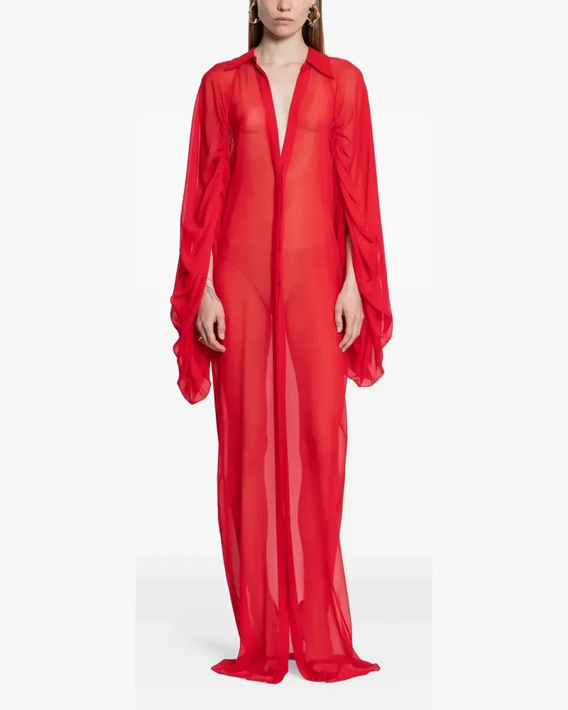 Mônot Drapiertes Hemdkleid - Rot Rot