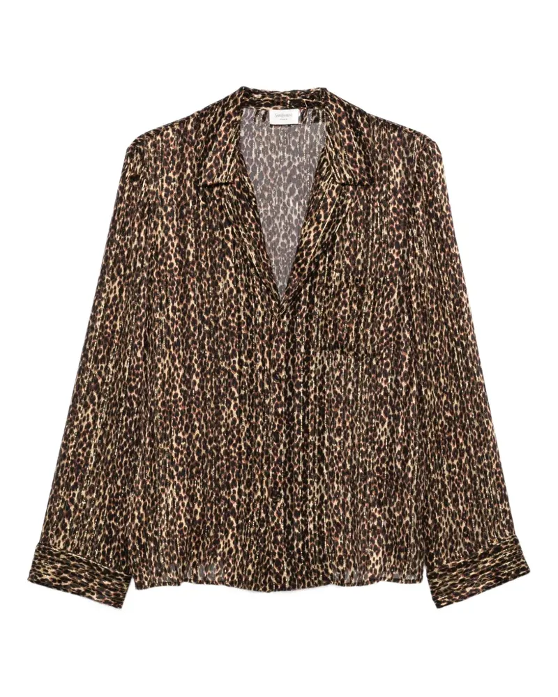 Saint Laurent leopard-print shirt - Braun Braun