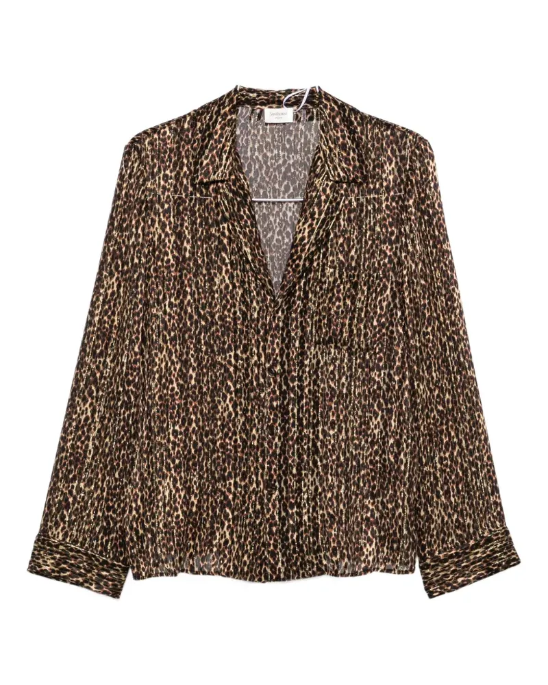 Saint Laurent leopard-print shirt - Braun Braun