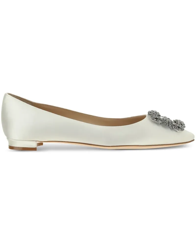 Manolo Blahnik Hangisi Ballerinas - Weiß Weiß