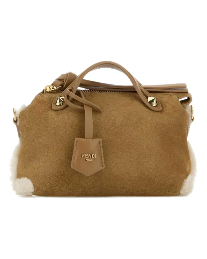 Fendi By the Way mini Camel-Tasche aus Shearling - Braun Braun