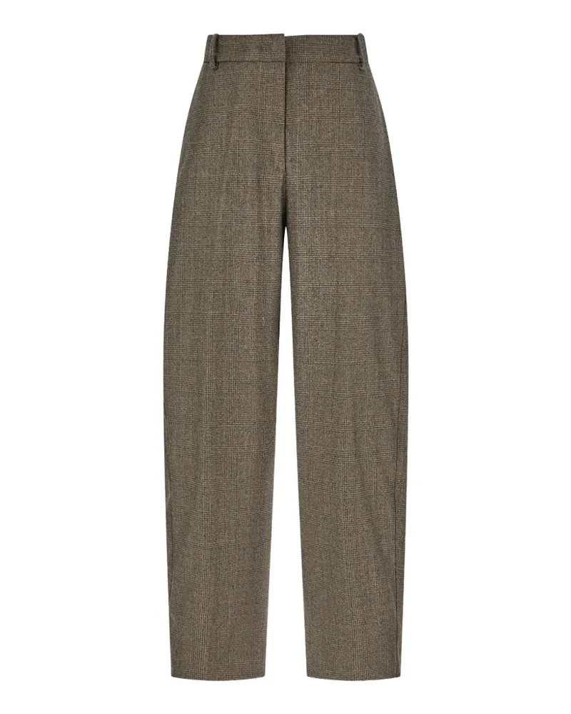 PANICALE Cashmere Karierte Hose mit Perlen - Braun Braun