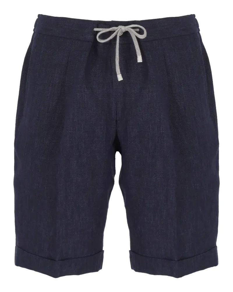 BARBA drawstring-waist turn-up shorts - Blau Blau