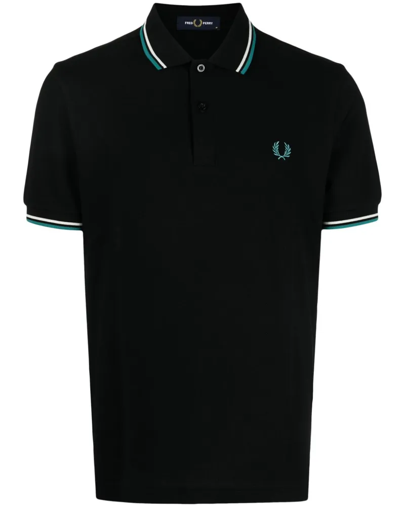 Fred Perry Poloshirt mit Streifendetails - Schwarz Schwarz
