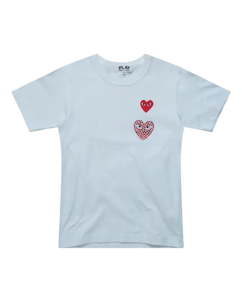 Comme des Garçons T-Shirt mit Herz-Patch - Blau Blau