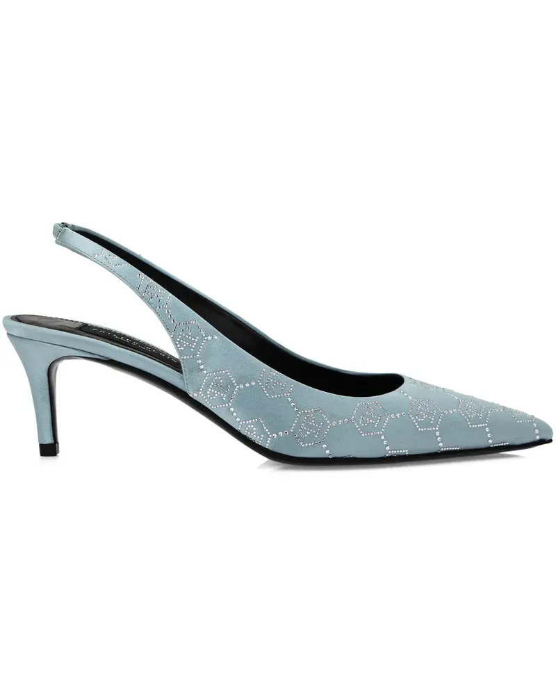 Philipp Plein Slingback-Pumps mit Monogramm - Blau Blau