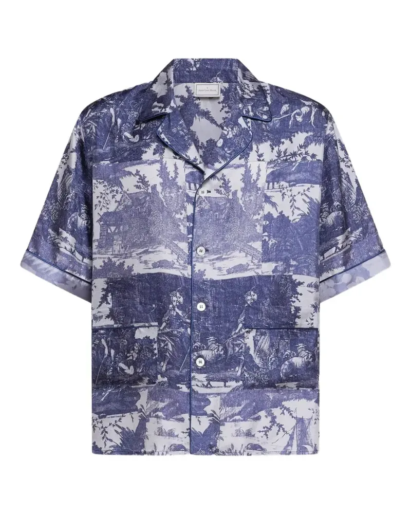 Pierre-Louis Mascia Aloe printed short-sleeve shirt - Blau Blau