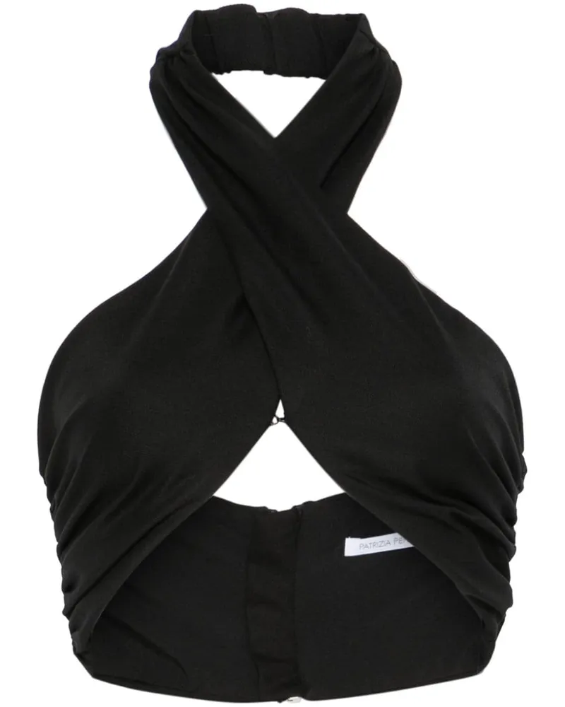 Patrizia Pepe Cropped-Top mit überkreuzten Trägern - Schwarz Schwarz