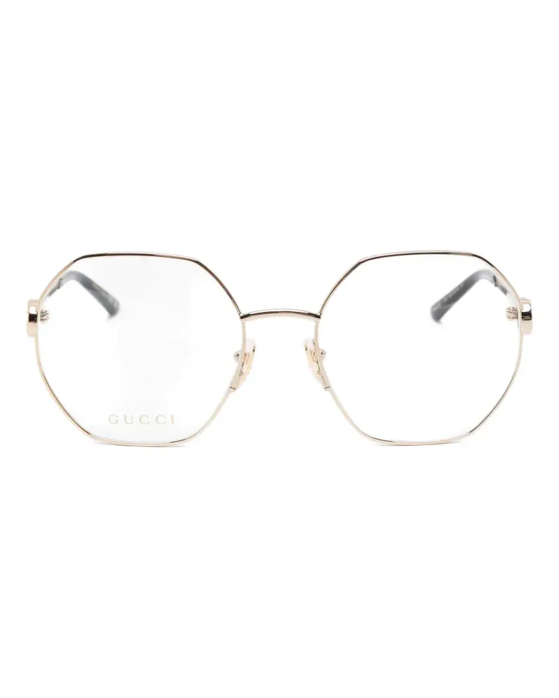 Gucci geometric-frame glasses - Gold Gold