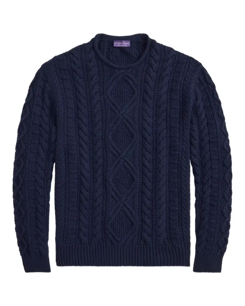 Ralph Lauren Rollkragenpullover mit Zopfmuster - Blau Blau