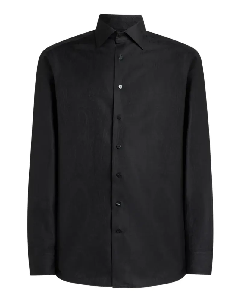 Etro jacquard-motif cotton shirt - Schwarz Schwarz