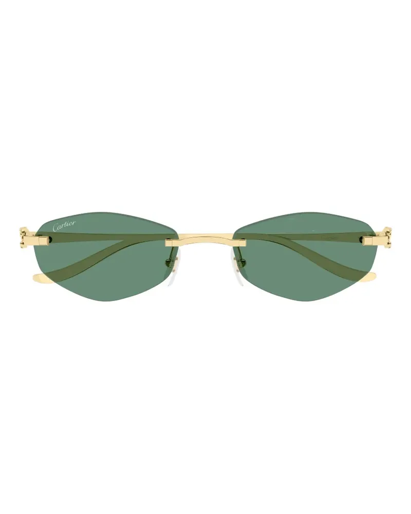 Cartier Panthère Sonnenbrille mit geometrischem Gestell - Gold Gold