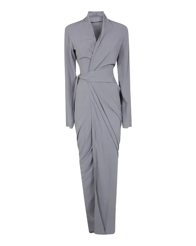 Rick Owens belted long-sleeve maxi dress - Grau Grau