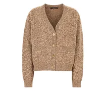 Strukturierter Cardigan mit Knopfleiste - Nude