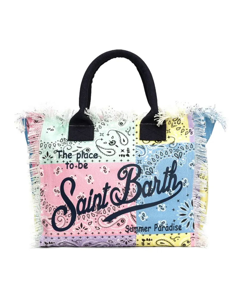MC2 Saint Barth bandana-print frayed tote-bag - Rosa Rosa