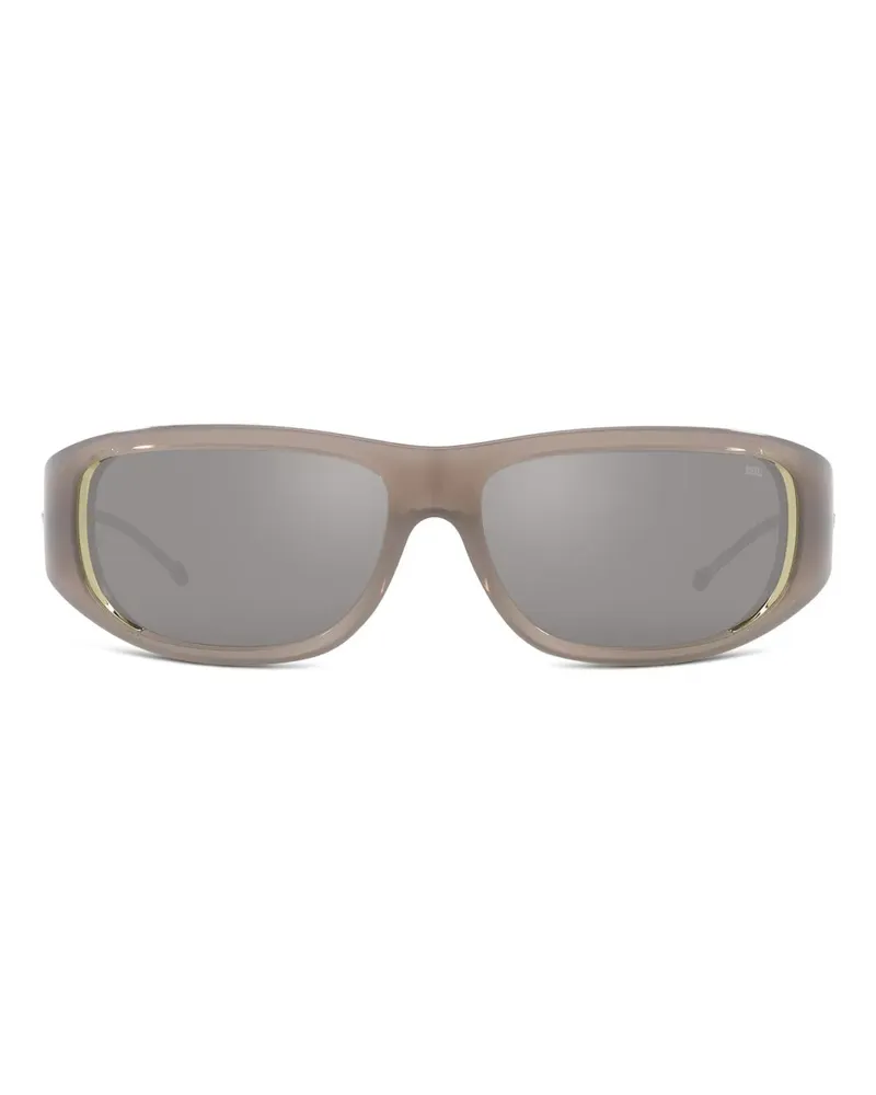 Diesel Sonnenbrille mit Logo-Schild - Grau Grau