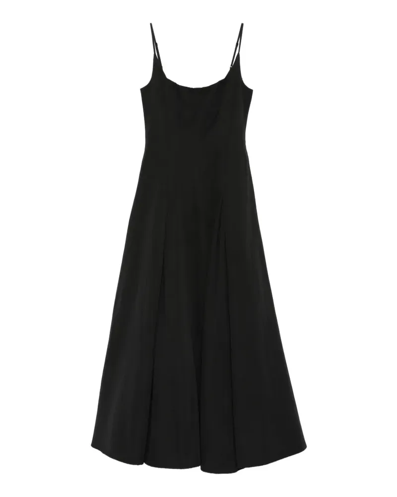 STAUD Plissiertes Jill Maxikleid mit Spaghettiträgern - Schwarz Schwarz