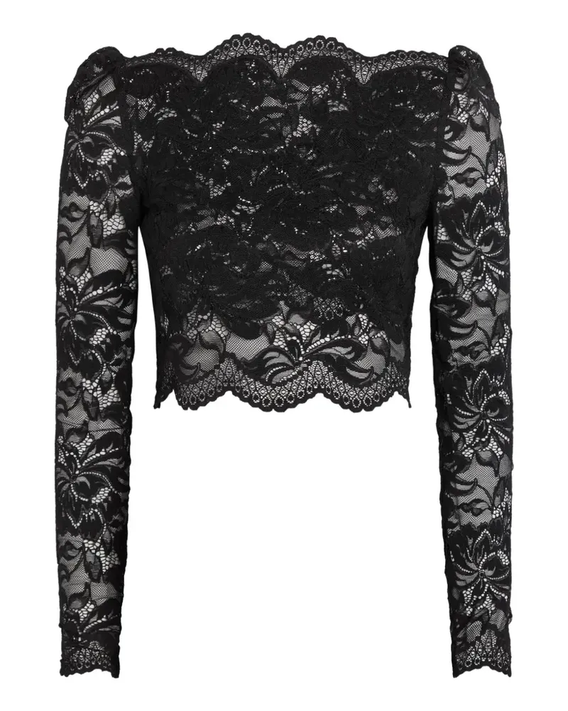 Paco Rabanne scalloped lace top - Schwarz Schwarz