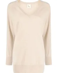 PAULA Kaschmirpullover mit V-Ausschnitt Nude